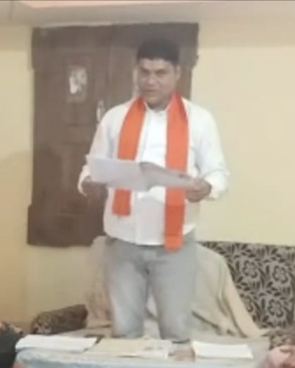 भाजपा के बुथ सशक्तिकरण अभियान मे राष्ट्रपति के अभिभाषण को नवीन पटेल ने किया वाचन..