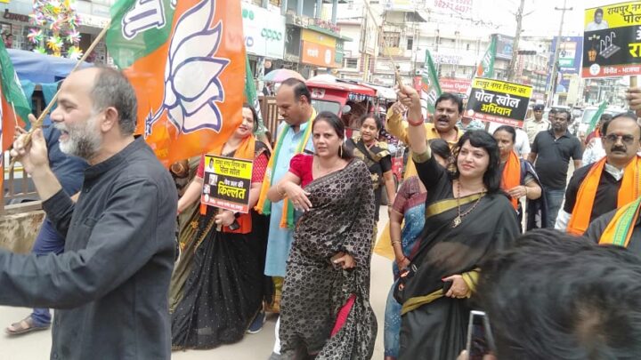 शहर भर में गढ्ढे और अवैध ठेले,महापौर की पोल खुली -मीनल