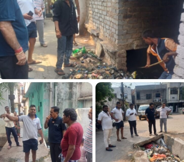 निगम संस्कृति विभाग अध्यक्ष अमर गिदवानी ने वार्ड 57 बस्ती में नाला सफाई करवाई