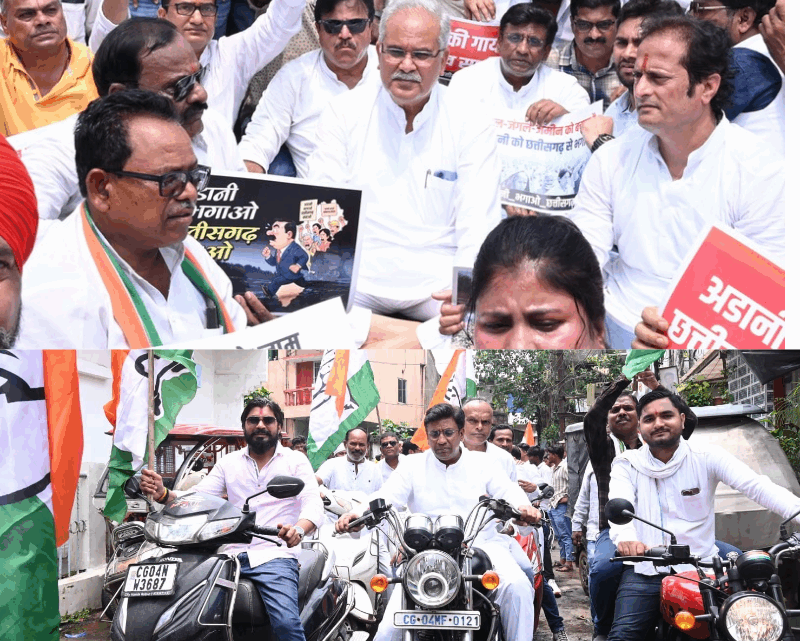 पंकज शर्मा के नेतृत्व में कांग्रेसजनों ने मैग्नेटो माल के पास आर्थिक नाकेबंदी की