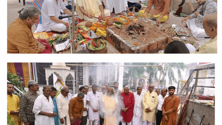 अस्त्र शस्त्र पूजन संपन्न हुआ दशहरा महोत्सव के अवसर परपरंपरागत रूप से दशमी तिथि को अस्त्र-शस्त्र पूजन आयोजित होता है