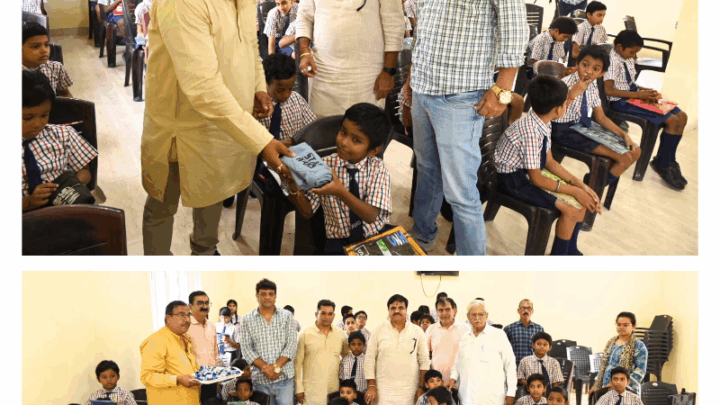 अर्पण दिव्यांग स्कूल के बच्चों को दीपावली में कपड़े मिठाई फल बिस्किट का वितरण किया