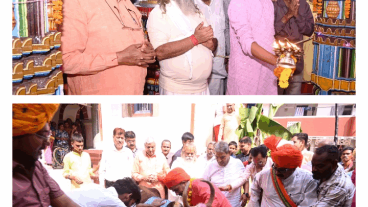 हर्षोल्लास पूर्वक मनाया गया गोवर्धन पूजा का पर्व,200 से अधिक व्यंजन छत्तीसगढ़ी कलेवा का लगा भोग