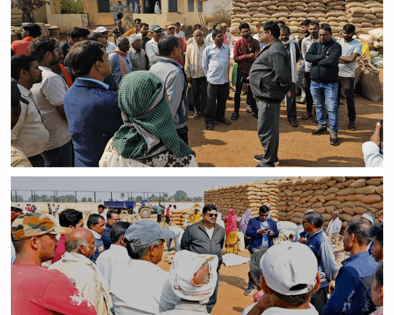 मंत्री गजेन्द्र ने बिरेझर उपार्जन केन्द्र में धान खरीदी की लिया जानकारी,दुर्ग जिले में अब तक 78 हजार 707.80 मीट्रिक टन धान की खरीदी