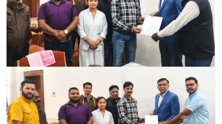 दंत चिकित्सा महाविद्यालय प्राचार्य डॉ . वीरेन्द्र वादेर से कर्मचारियों की लंबित 17 सूत्रीय मांगों पर प्रदेश महामंत्री सतीश पसेरिया के सुझाव पर विस्तृत चर्चा हुई