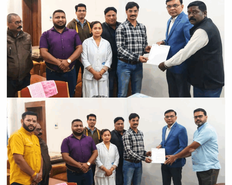 दंत चिकित्सा महाविद्यालय प्राचार्य डॉ . वीरेन्द्र वादेर से कर्मचारियों की लंबित 17 सूत्रीय मांगों पर प्रदेश महामंत्री सतीश पसेरिया के सुझाव पर विस्तृत चर्चा हुई