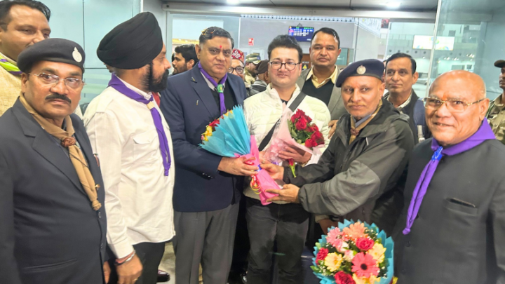 राष्ट्रीय रोवर रेंजर जंबूरी दूधली बालोद में राष्ट्रीय मुख्य आयुक्त के. के.खंडेलवाल का भव्य स्वागत किया गया