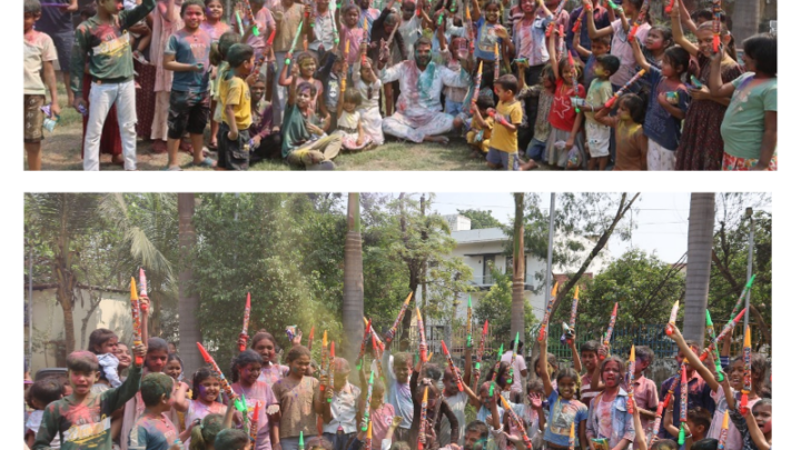 नटखट बच्चों की टोली के साथ नेता प्रतिपक्ष आकाश तिवारी ने खेली होली