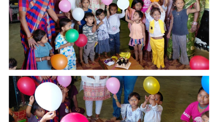 तारा साहू नर्सिंग ऑफिसर स्वास्थ्य केंद्र भाटागांव ने पुत्र गौरव का जन्मदिन आंगनबाड़ी केंद्र में मनाया गया