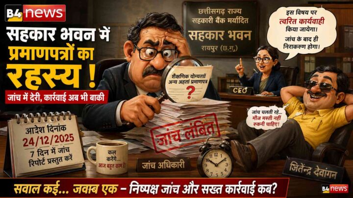 सहकार भवन में नियुक्ति और प्रमाणपत्रों पर उठे सवाल: जांच में देरी से बढ़ा विवाद, अधिकारी की कार्यप्रणाली पर भी प्रश्नचिह्न