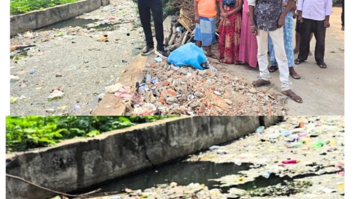 सफाई के नाम पर खानापूर्ति’ – 15 दिन बाद फिर जाम हुआ भावे नगर नाला, जलभराव का खतरा