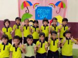 ग्रीन वैली स्कूल में बनाया रेनी डे.. बच्चों ने रंग बिरंगी छतरी से बारिश कि बुंदों को हथेली में समेटे…