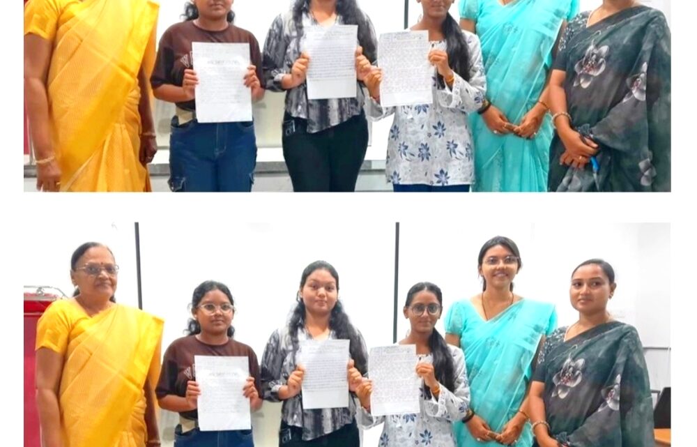 रायपुर में ‘नई शिक्षा नीति’ विषय पर विचार प्रतियोगिता आयोजितएनएसएस विभाग और स्टेट डेवलपमेंट एंड रिसर्च सेंटर का संयुक्त आयोजन, छात्राओं ने रखे विकसित भारत पर विचार