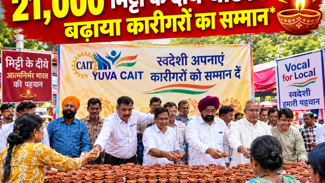 YUVA CAIT का स्वदेशी संदेश, 21,000 मिट्टी के दीये बांटकर बढ़ाया कारीगरों का सम्मान
